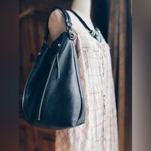 Vintage Rebecca Minkoff Black Pebbled Leather Hobo Bag